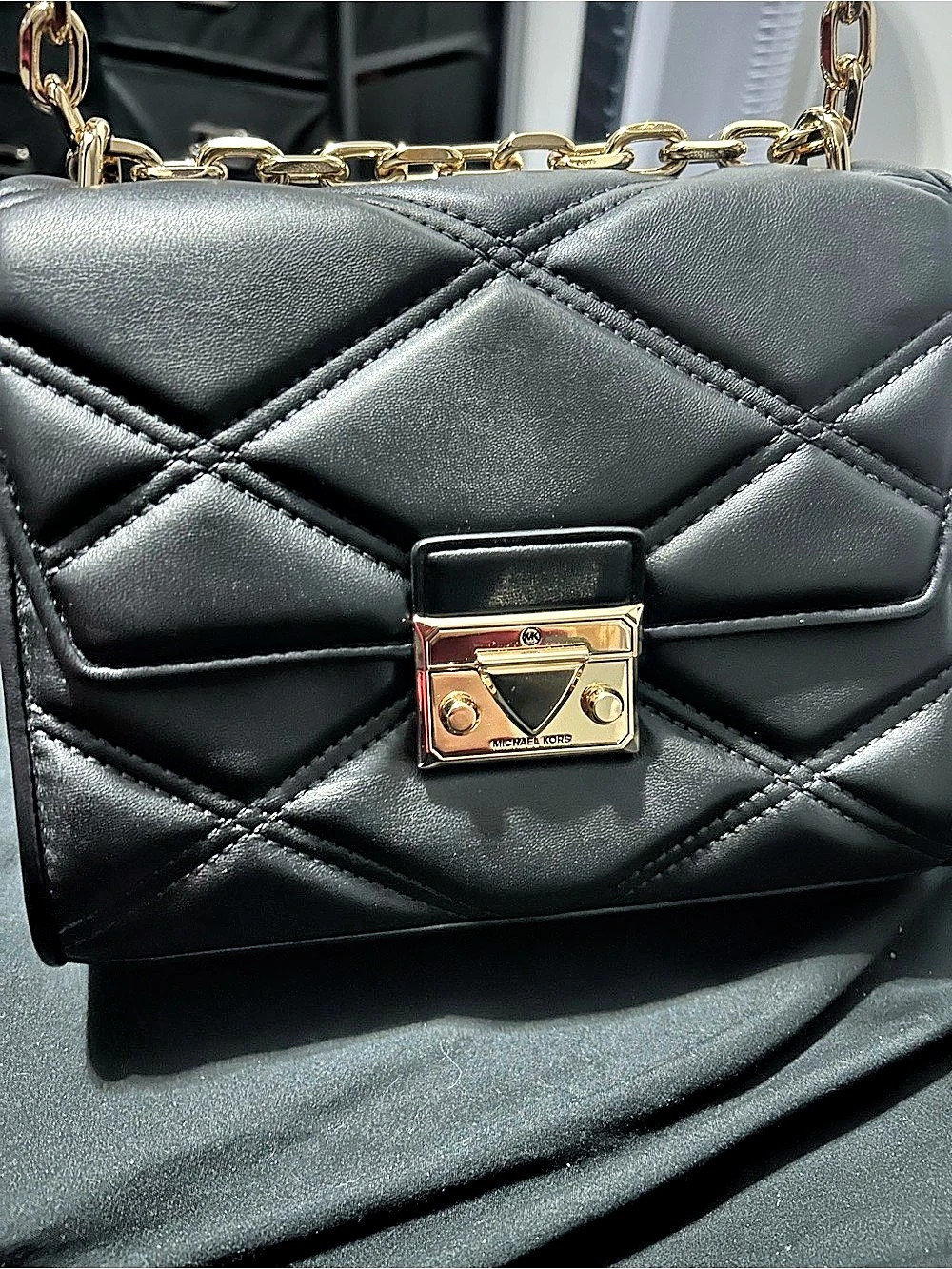 Michael Kors Soho Large Quilted Leather Shoulder Bag Black